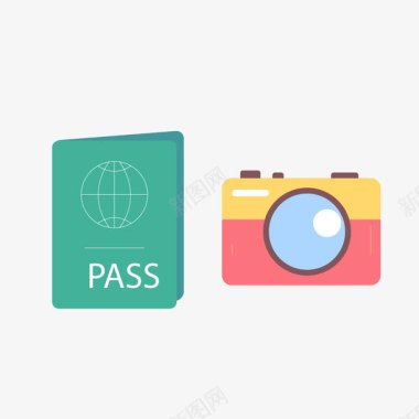 培训宣传单旅行社旅行护照相机图标图标