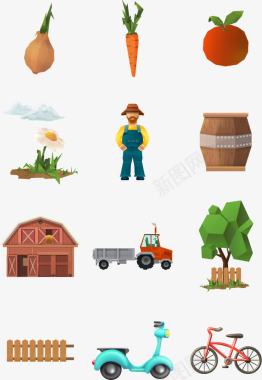 新年广告海报生态农场图标图标