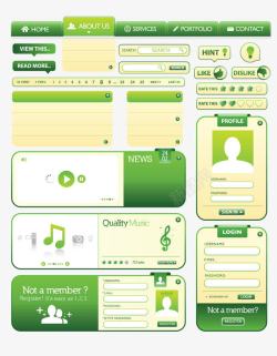 登录标签绿色网页模块图标高清图片