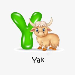 英文字母Y卡通动物字母高清图片