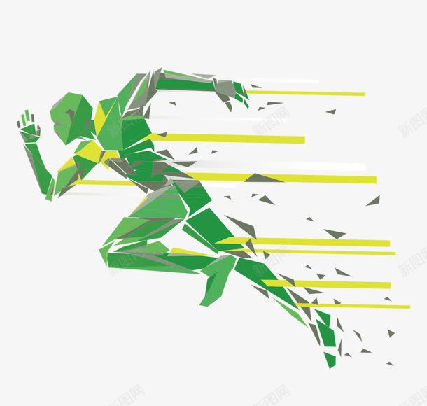 奔跑的男人png免抠素材_88icon https://88icon.com 人物剪影 奔跑 绿色人物 运动