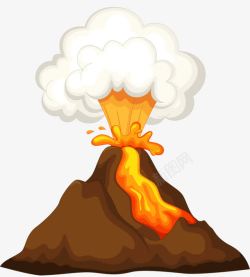 卡通火山火山爆发高清图片
