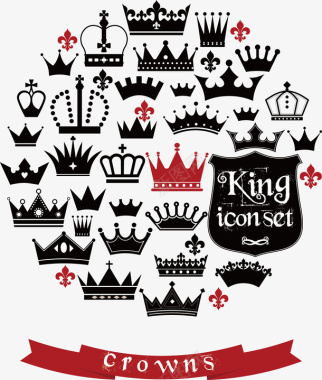 皇家宝石王冠黑色王冠图标图标