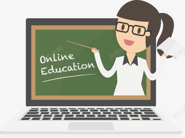 线上教育课程海报png免抠素材_88icon https://88icon.com 在线教育 女教师 教育海报 电脑模型 矢量png 线上教育