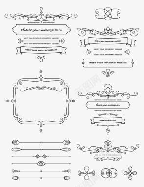 复古风婚礼logo素材花纹边框矢量图图标图标