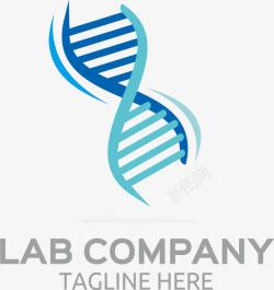 生物公司标志蓝色DNA分子标志矢量图高清图片