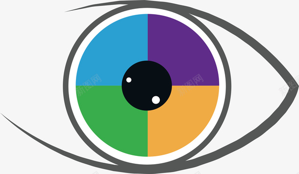 瞳孔创意手绘彩色眼球图标图标