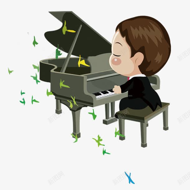 弹钢琴psd免抠素材_88icon https://88icon.com 儿童弹钢琴 卡通琴童 小朋友音乐 弹琴 钢琴素材 音乐