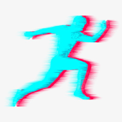 跑步logo蓝色跑步运动元素高清图片
