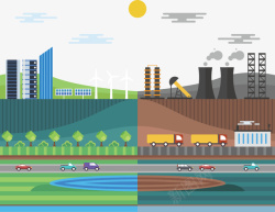 城市环境污染城市环境污染净化矢量图高清图片