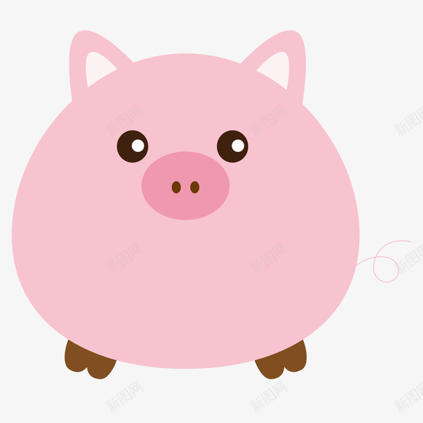 可爱粉色小猪卡通动物矢量图ai免抠素材_88icon https://88icon.com 一只小猪 卡通 可爱 圆形 小动物 手绘 矢量图 粉红色 绘画 黑色眼睛