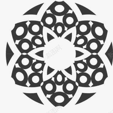 体几何结构万花筒样式不规则圆环图标图标