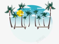 放松精美海岛椰风海滩景观高清图片