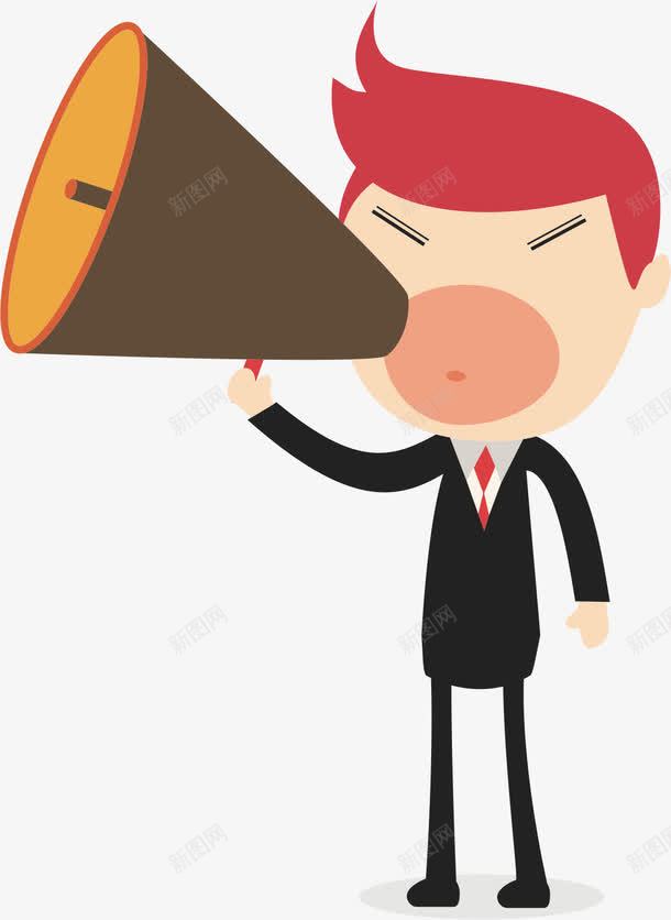 拿喇叭的卡通人物png免抠素材_88icon https://88icon.com 促销 号外号外 号外好消息 喊话筒 大喊 拿喇叭的人 男生 销售人物