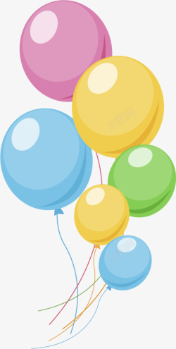 一串气球儿童节纯色的气球高清图片