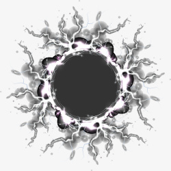 黑色简约圆圈闪电效果元素矢量图素材