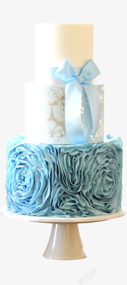蓝色玫瑰花蛋糕素材