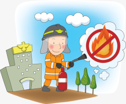 微型消防站卡通紧急救火消防站高清图片