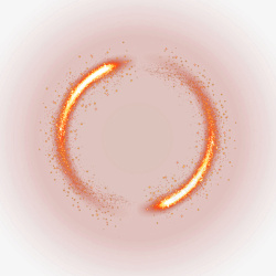 橙色清新火焰圆圈效果元素素材