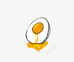 出油蛋黄手绘半边咸鸭蛋黄高清图片