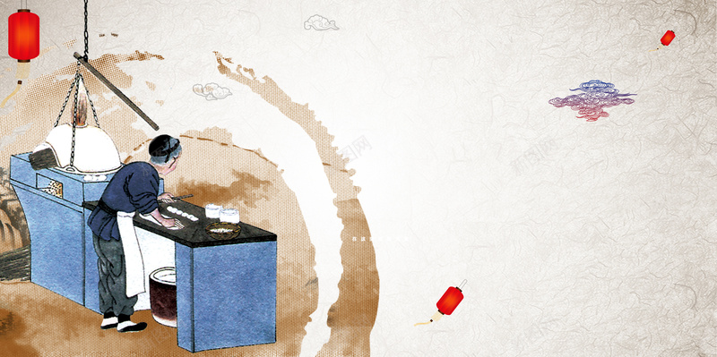 手绘小吃摊位特色海报背景jpg设计背景_88icon https://88icon.com 中国风 包饺子 喜欢 小吃 手绘 摊位 民俗特色 美食餐饮 饺子