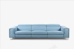 真皮沙发背景蓝色装饰沙发高清图片