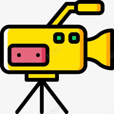 平底锅具黄色摄影机图标图标