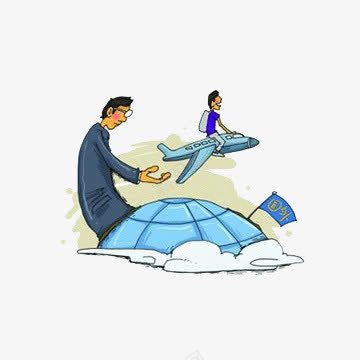 学生出国留学png免抠素材_88icon https://88icon.com 出国 学生 家长 留学 线条 蓝色 飞机