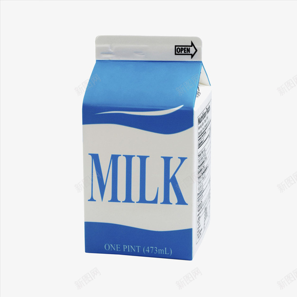 蓝色纸盒包装牛奶png_88icon https://88icon.com MILK 乳制品 乳品 牛奶 牛奶乳品 纸盒包装 蓝色 食物 饮料