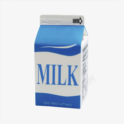 牛奶瓶装包装蓝色纸盒包装牛奶高清图片
