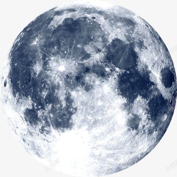 蓝色月球png免抠素材_88icon https://88icon.com 图片 月球 蓝色