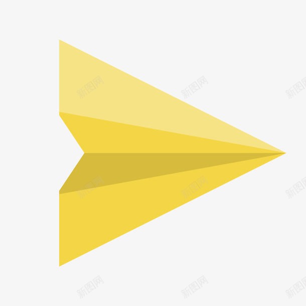 黄色小飞机png免抠素材_88icon https://88icon.com 三角形 几何 商务 图形 娱乐 扁平化 折纸 渐变 黄色