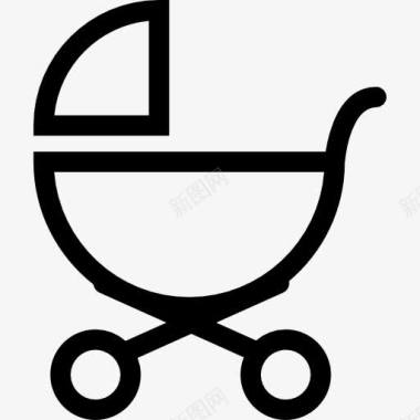 婴儿推车蚊帐婴儿车的侧面轮廓图标图标