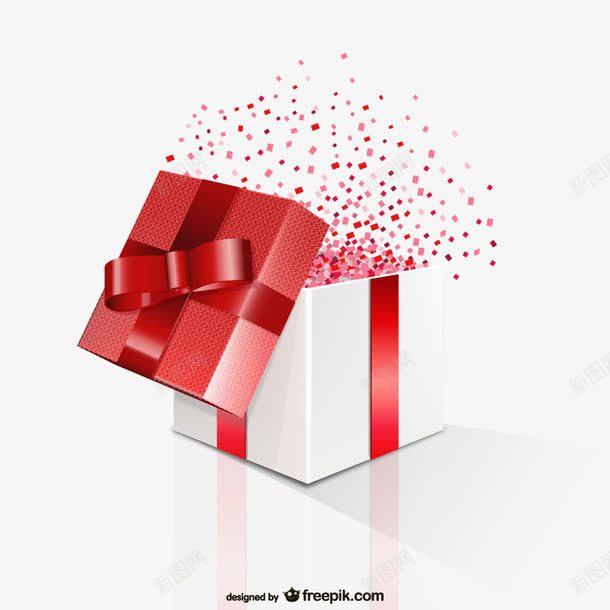 打开的盒子png免抠素材_88icon https://88icon.com 彩带 惊喜 盒子 礼物盒 红色 蝴蝶结