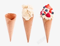 三个冰淇淋甜筒素材