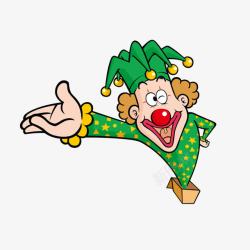 愚人节小丑人物设计绿色卡通小丑高清图片