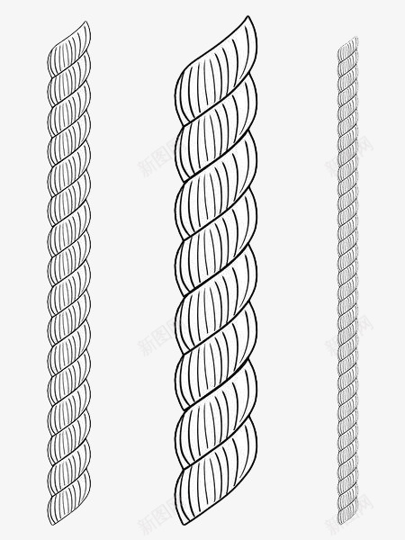 手绘黑色线条绳子png免抠素材_88icon https://88icon.com 手提绳子 手绘 线条 线条绳子 绳子 螺旋纹 黑色