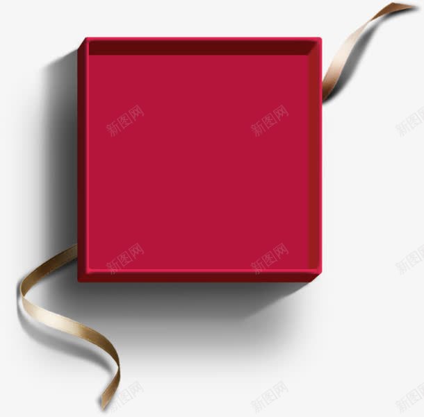 红色礼物盒卡其色彩带png免抠素材_88icon https://88icon.com 卡其 彩带 礼物 红色