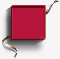 色彩盒红色礼物盒卡其色彩带高清图片