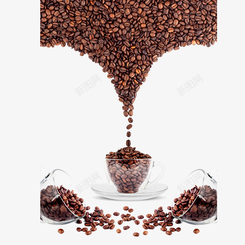 棕色简约装饰咖啡豆png免抠素材_88icon https://88icon.com 咖啡豆 咖啡颗粒 棕色底纹 玻璃杯 装饰图 设计图