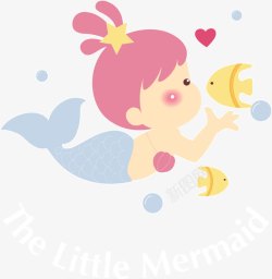 卡通女宝宝插图手绘婴儿游泳馆游泳高清图片