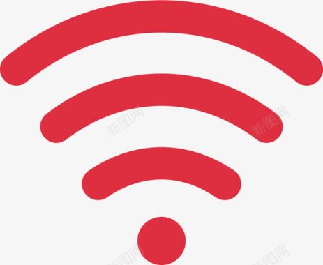 无线信号大红色普通纯色wifi图标图标