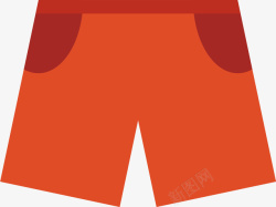 红色夏日短裤矢量图素材