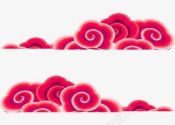 红色手绘祥云中国风装饰图案素材