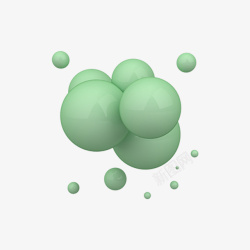 色彩组合绿色不透明球体立体高清图片