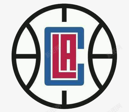 手绘篮球徽章NBA洛杉矶快船标志图标图标