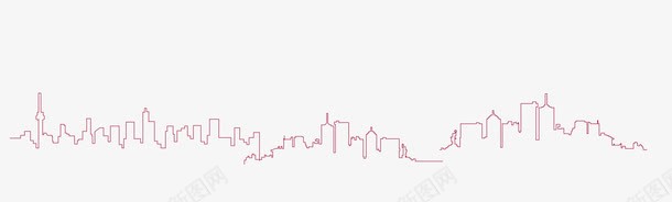 上海城市线条勾勒图png免抠素材_88icon https://88icon.com PNG 上海 勾勒 城市轮廓 线条