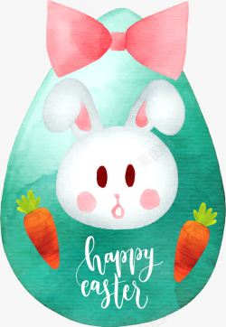 水彩鸡蛋创意水彩手绘复活节彩蛋兔子胡萝高清图片