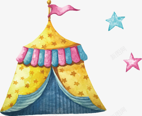 游乐场手绘马戏团游乐场帐篷图标图标