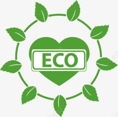 绿色边框生态环境保护图标图标
